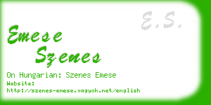 emese szenes business card